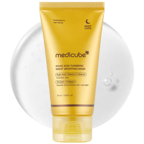 Medicube Kojic Acid Turmeric Night Wrapping Mask - An overnight facial Mask to brighten dull skin and Restore clarity